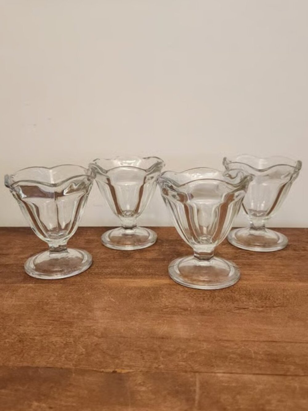 4 Vintage Mini Milkshake Ice Cream Serving Glasses 8 oz